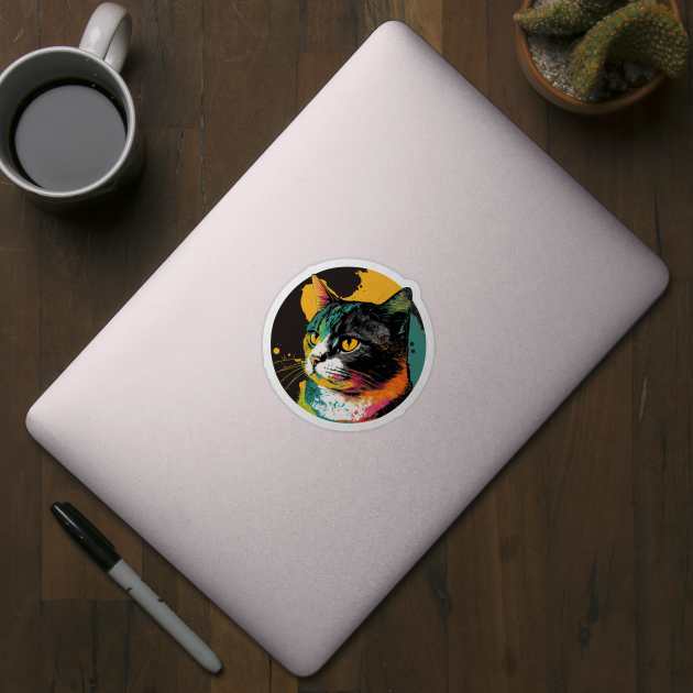 Round Up Your Style with Unique and Adorable Cat Designs - Discover the Purrfect Round Cat Art Collection! by laverdeden